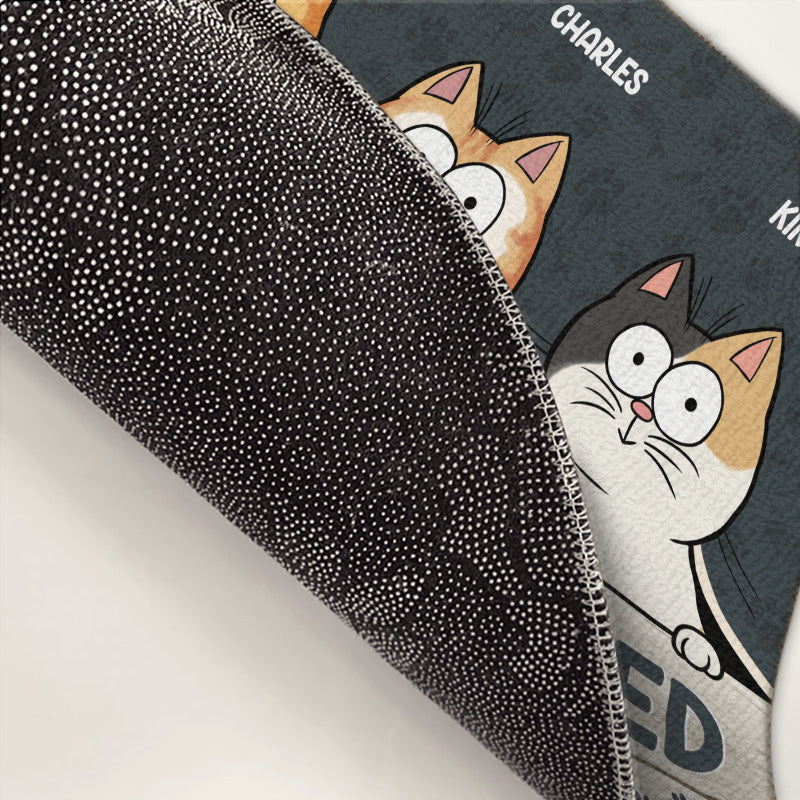 Ne laissez pas sortir les chats, quoi qu'ils vous disent ! Tapis décoratif personnalisé pour chat ! Cadeau pour les propriétaires et les amoureux des animaux.