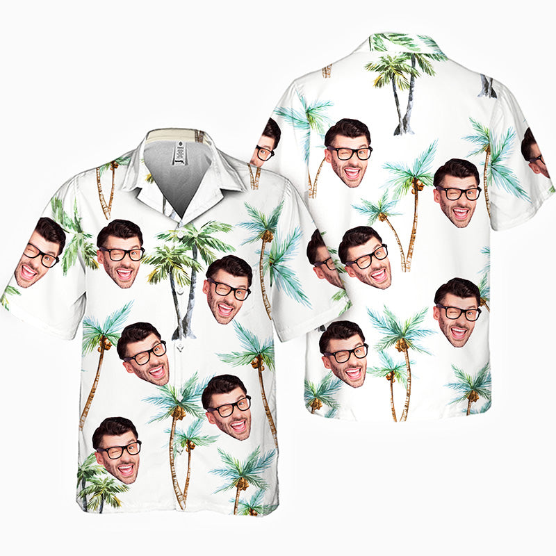 T-shirt hawaïen tropical unisexe personnalisé avec photo « Seek To Sea More » - Cadeau de vacances d'été, cadeau pour mari et femme