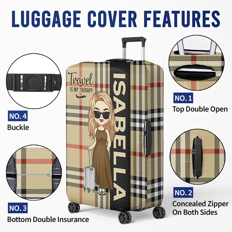 Où que vous alliez, cela devient une partie de vous d'une manière ou d'une autre - Housse de bagage personnalisée de voyage - Cadeau de vacances, cadeau pour les amateurs de voyages d'aventure