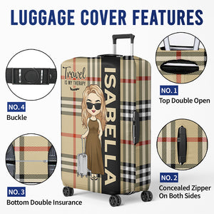 Où que vous alliez, cela devient une partie de vous d'une manière ou d'une autre - Housse de bagage personnalisée de voyage - Cadeau de vacances, cadeau pour les amateurs de voyages d'aventure