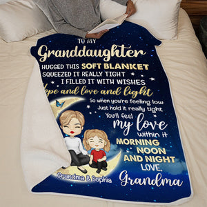 To My Lovely Granddaughter - Family Personalized Custom Blanket - Birthday Gift From Mom, Grandma