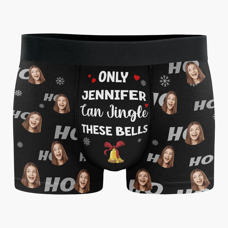 Boxer personnalisé avec photo « Tout ce que je veux pour Noël, c'est toi » – Boxer personnalisé amusant pour homme – Cadeau de Noël pour petit ami, mari, anniversaire