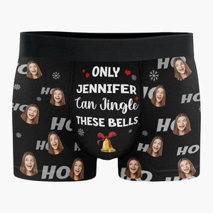 Boxer personnalisé avec photo « Tout ce que je veux pour Noël, c'est toi » – Boxer personnalisé amusant pour homme – Cadeau de Noël pour petit ami, mari, anniversaire