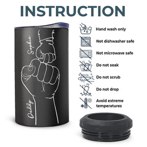 This Guy Is One Awesome Dad - Family Personalized Custom 4 In 1 Can Cooler Tumbler - Birthday Gift For Dad
