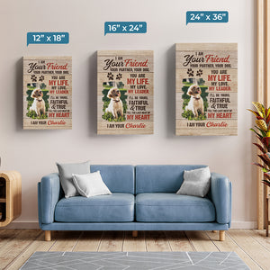 Photo personnalisée « Je promets d'être ton meilleur ami » - Toile verticale personnalisée pour chien - Cadeau pour les propriétaires et les amoureux des animaux