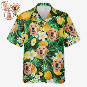 T-shirt hawaïen unisexe personnalisé avec photo, style ananas, pour chien et chat, style tropical, idéal pour les vacances d'été, pour les propriétaires et les amoureux des animaux.