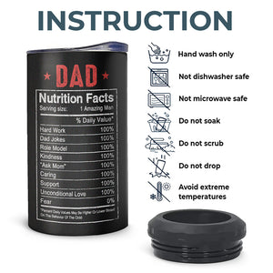Meilleur cadeau bonus pour papa - Gobelet isotherme 4 en 1 personnalisé pour la famille - Cadeau d'anniversaire pour papa