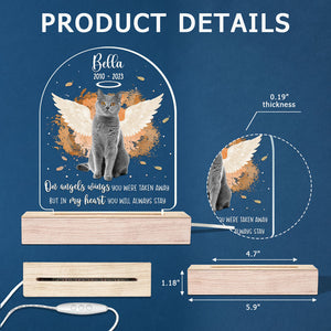 Photo personnalisée « Tu resteras toujours dans mon cœur » – Lampe LED 3D personnalisée en forme de mémorial – Cadeau de condoléances, cadeau pour les propriétaires d'animaux et les amoureux des animaux