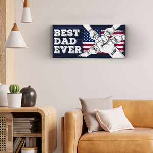 Meilleur papa de tous les temps - Panneau rectangulaire personnalisé en bois pour décoration d'intérieur - Cadeau de fête des pères, de pendaison de crémaillère pour papa