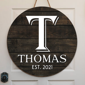 Notre maison - Panneau rond en bois personnalisé pour la décoration de la maison - Cadeau de pendaison de crémaillère pour les membres de la famille