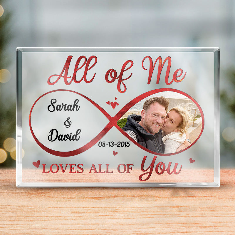 Photo personnalisée « Tout de moi, tout de toi » - Plaque acrylique rectangulaire personnalisée pour couple - Cadeau pour mari et femme, anniversaire