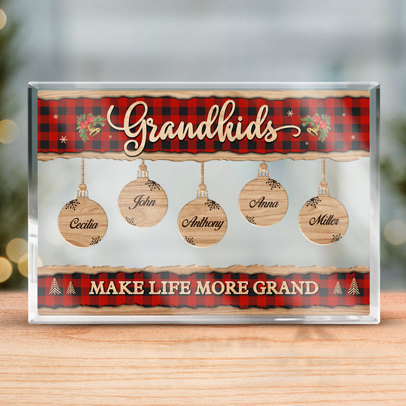 Nos plus grandes bénédictions - Plaque rectangulaire personnalisée en acrylique pour la famille - Cadeau de Noël pour les membres de la famille