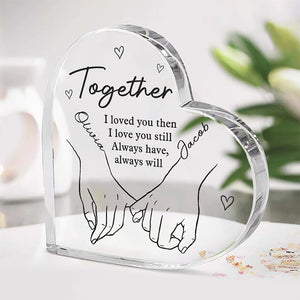 Je veux que tous mes derniers mots soient avec toi - Plaque acrylique personnalisée en forme de cœur pour couple - Cadeau pour mari et femme, anniversaire