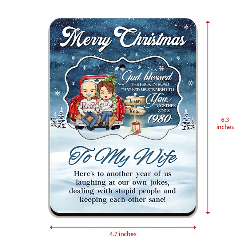 Joyeux Noël, voici une autre année de nous - Carte en bois personnalisée pour couple avec ornement pop-up - Cadeau de Noël pour mari et femme, anniversaire