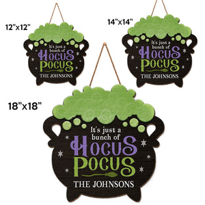 C'est juste un tas d'Hocus Pocus - Panneau en bois personnalisé pour la décoration intérieure - Cadeau d'Halloween pour les membres de la famille