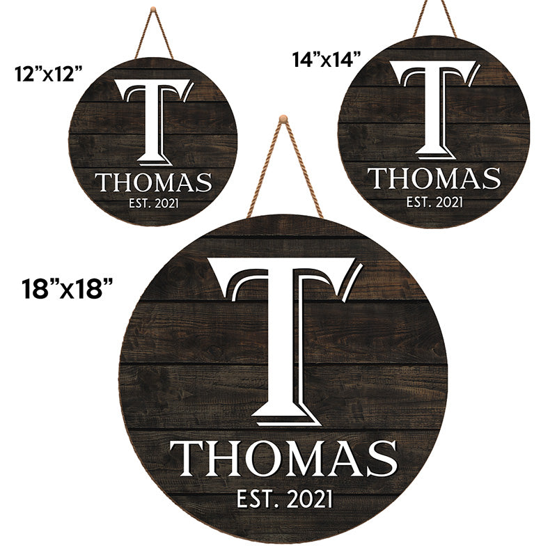 Notre maison - Panneau rond en bois personnalisé pour la décoration de la maison - Cadeau de pendaison de crémaillère pour les membres de la famille