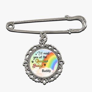 Broche ronde personnalisée avec photo « Forever Loved » - Cadeau de condoléances pour les propriétaires et les amoureux des animaux