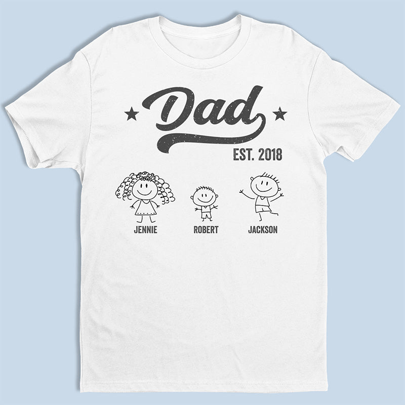 Devenez papa depuis - T-shirt unisexe personnalisé, sweat à capuche, sweat-shirt - Cadeau de fête des pères, d'anniversaire pour papa, grand-père