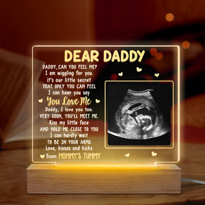 Photo personnalisée très bientôt, tu me rencontreras - Lumière LED 3D rectangulaire personnalisée en famille - Cadeau de fête prénatale, cadeau pour premier papa