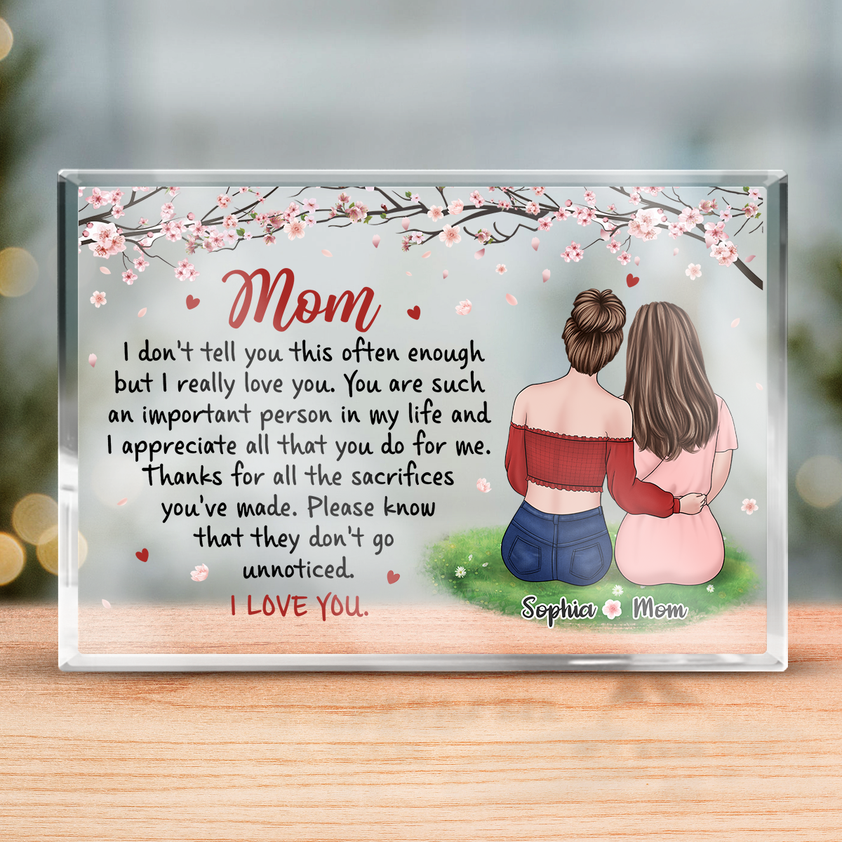Always My Mother Forever My Friend - Family Personalized Custom Rectangle Shaped Acrylic Plaque - Gift For Mom, Grandma