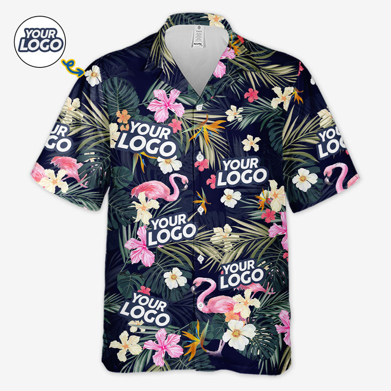 Custom Photo Ocean Breeze - Company Logo Personalized Custom Unisex Tropical Hawaiian Aloha Shirt - Summer Vacation Gift, Gift For Coworker, Team Members