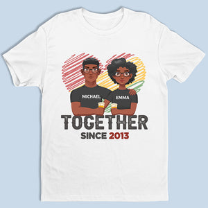 Couple ensemble depuis - T-shirt, sweat à capuche, sweat-shirt unisexe personnalisé pour couple - Cadeau pour mari et femme, anniversaire