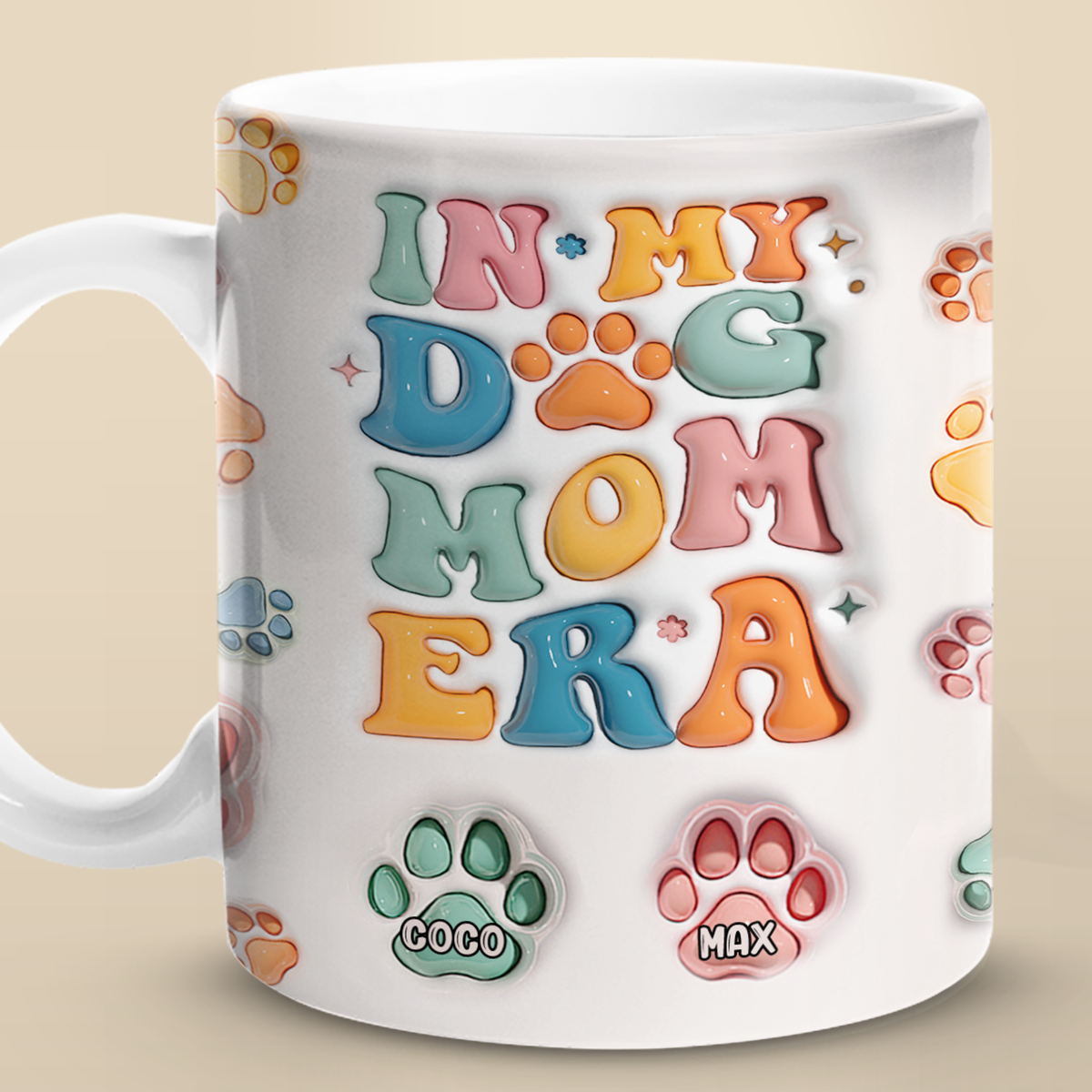 À l'ère de ma maman à fourrure - Mug personnalisé avec effet gonflé en 3D pour chien et chat - Cadeau pour les propriétaires et les amoureux des animaux