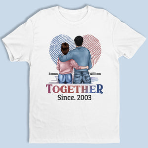 Ensemble depuis - T-shirt, sweat à capuche et sweat-shirt unisexe personnalisé pour couple - Cadeau pour mari et femme, anniversaire