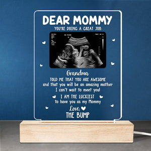 Photo personnalisée « J'ai hâte de te rencontrer » - Lumière LED 3D rectangulaire personnalisée pour la famille - Cadeau pour la fête des mères, la baby shower, la première maman