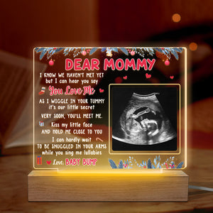 Photo personnalisée « Embrasse mon petit visage » – Lampe LED 3D rectangulaire personnalisée pour la famille – Cadeau de Noël pour la première maman