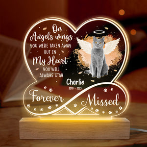 Photo personnalisée « Funny Missed » – Lumière LED 3D personnalisée en forme de cœur infini – Cadeau de condoléances pour les propriétaires et les amoureux des animaux