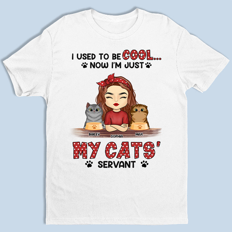 Je suis juste le serviteur de mon chat - T-shirt unisexe personnalisé, sweat à capuche, sweat-shirt - Cadeau pour les propriétaires d'animaux de compagnie, les amoureux des animaux