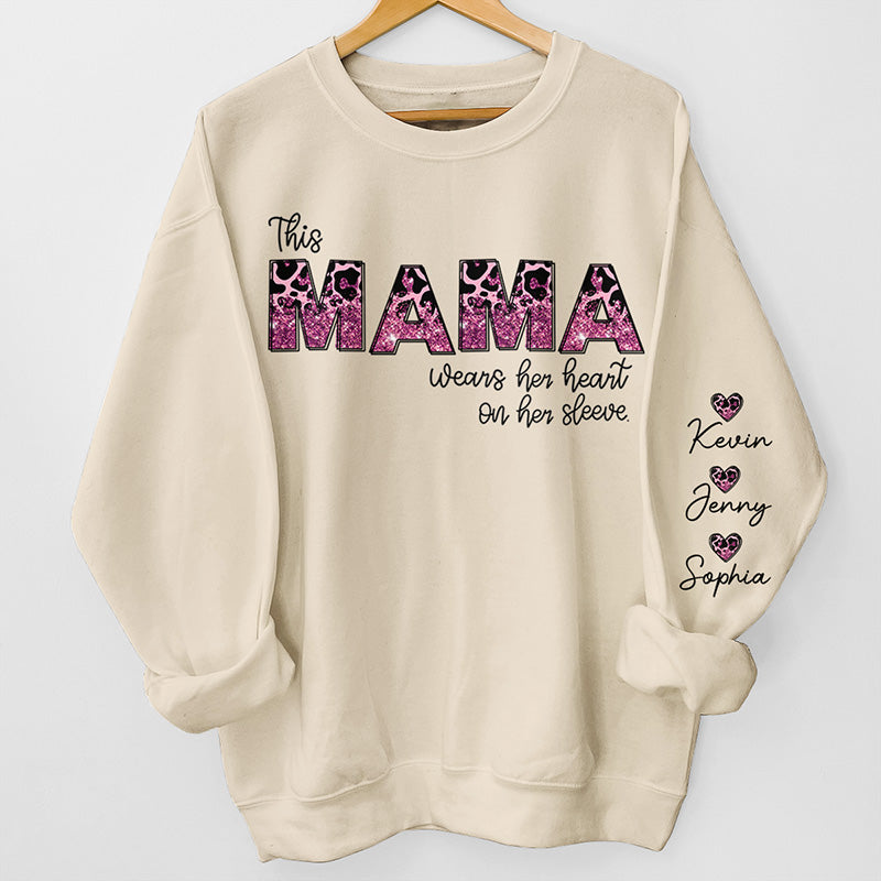 Derrière chaque grand enfant se cache une maman - Sweat-shirt unisexe personnalisé avec motif sur la manche - Cadeau pour maman, grand-mère