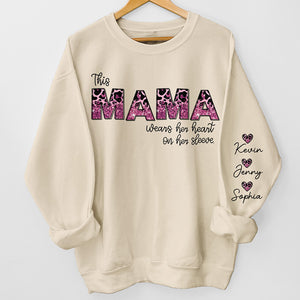 Derrière chaque grand enfant se cache une maman - Sweat-shirt unisexe personnalisé avec motif sur la manche - Cadeau pour maman, grand-mère