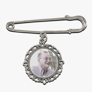 Custom Photo You're Always In My Heart - Memorial Personalized Custom Round Shaped Lapel Pin, Brooch - Sympathy Gift For Family Members