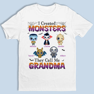 J'ai créé des monstres, ils m'appellent grand-mère - T-shirt unisexe personnalisé, sweat à capuche, sweat-shirt - Cadeau d'Halloween, cadeau pour grand-mère, grand-père