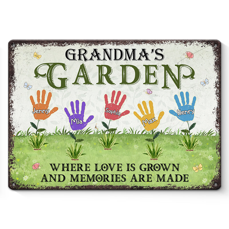 Votre amour nous donne les racines pour fleurir - Plaque en métal personnalisée pour la décoration intérieure de la famille - Cadeau de pendaison de crémaillère pour grand-mère