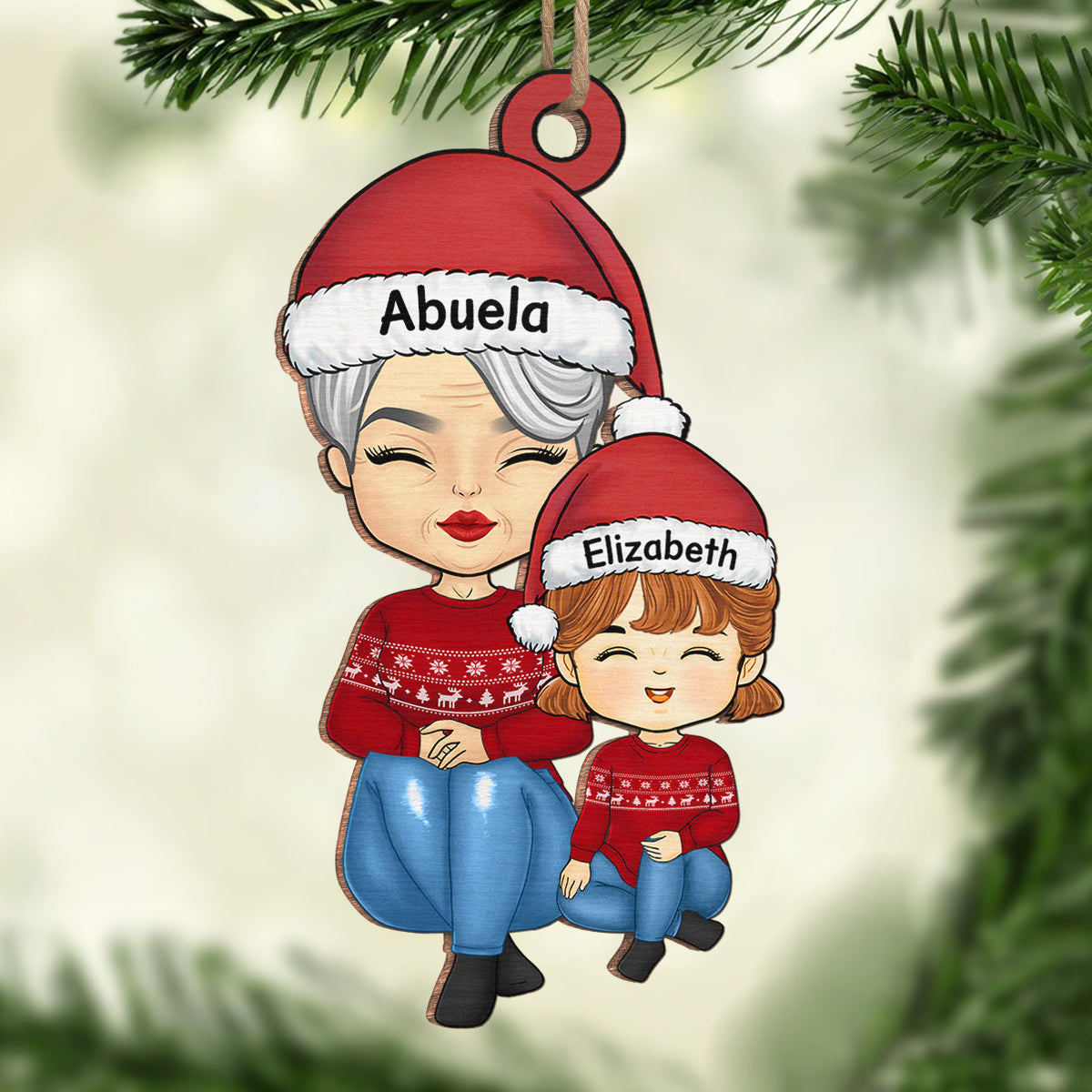 Mes petits-enfants font fondre mon cœur ! Décoration familiale personnalisée en bois ! Cadeau de Noël pour grand-mère