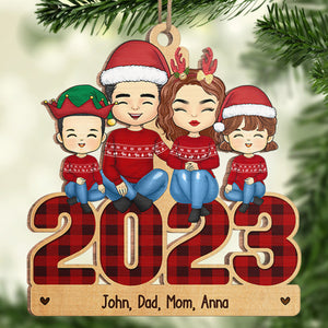 Nous sommes une famille - Ornement personnalisé pour la famille - Forme en bois personnalisée - Cadeau de Noël pour les membres de la famille