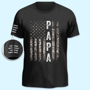 La Légende Papa Papa - T-shirt unisexe personnalisé avec motif sur la manche - Cadeau fête des pères, anniversaire pour papa, grand-père