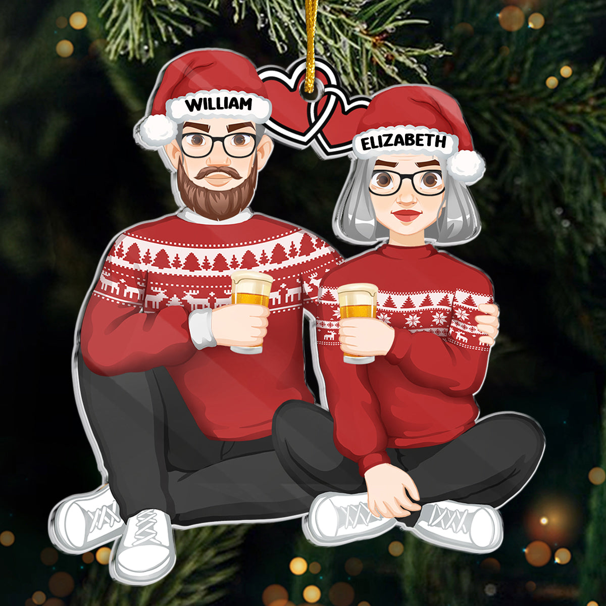 Tu es mon souhait de Noël - Ornement personnalisé pour couple - Forme personnalisée en acrylique - Cadeau de Noël pour mari et femme, anniversaire