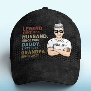 Papa est mon héros - Casquette personnalisée pour la famille, casquette classique à imprimé intégral - Cadeau de fête des pères, d'anniversaire pour papa et grand-père