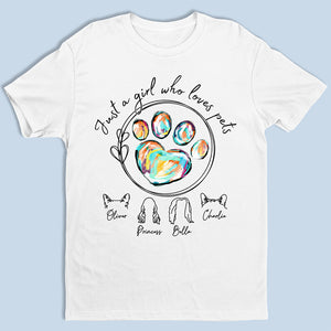 Juste une fille qui aime les animaux - T-shirt, sweat à capuche et sweat-shirt unisexe personnalisé pour chien et chat - Cadeau pour les propriétaires et les amoureux des animaux