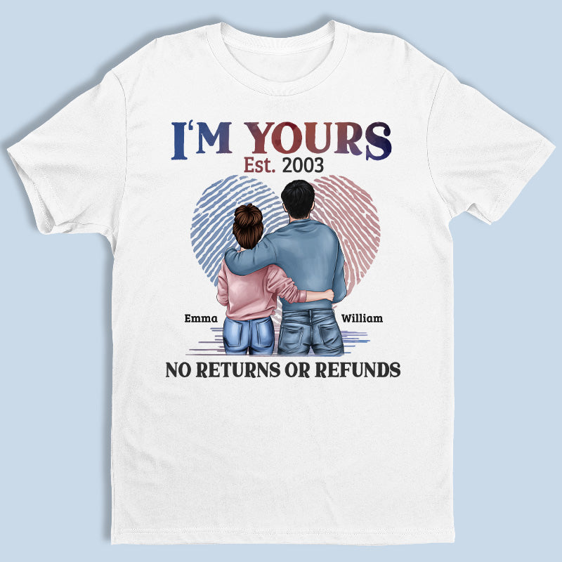 Aucun retour ni remboursement - T-shirt, sweat à capuche ou sweat-shirt unisexe personnalisé pour couple - Cadeau pour mari et femme, anniversaire