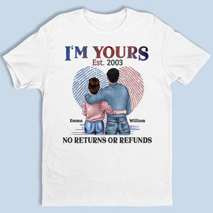 Aucun retour ni remboursement - T-shirt, sweat à capuche ou sweat-shirt unisexe personnalisé pour couple - Cadeau pour mari et femme, anniversaire