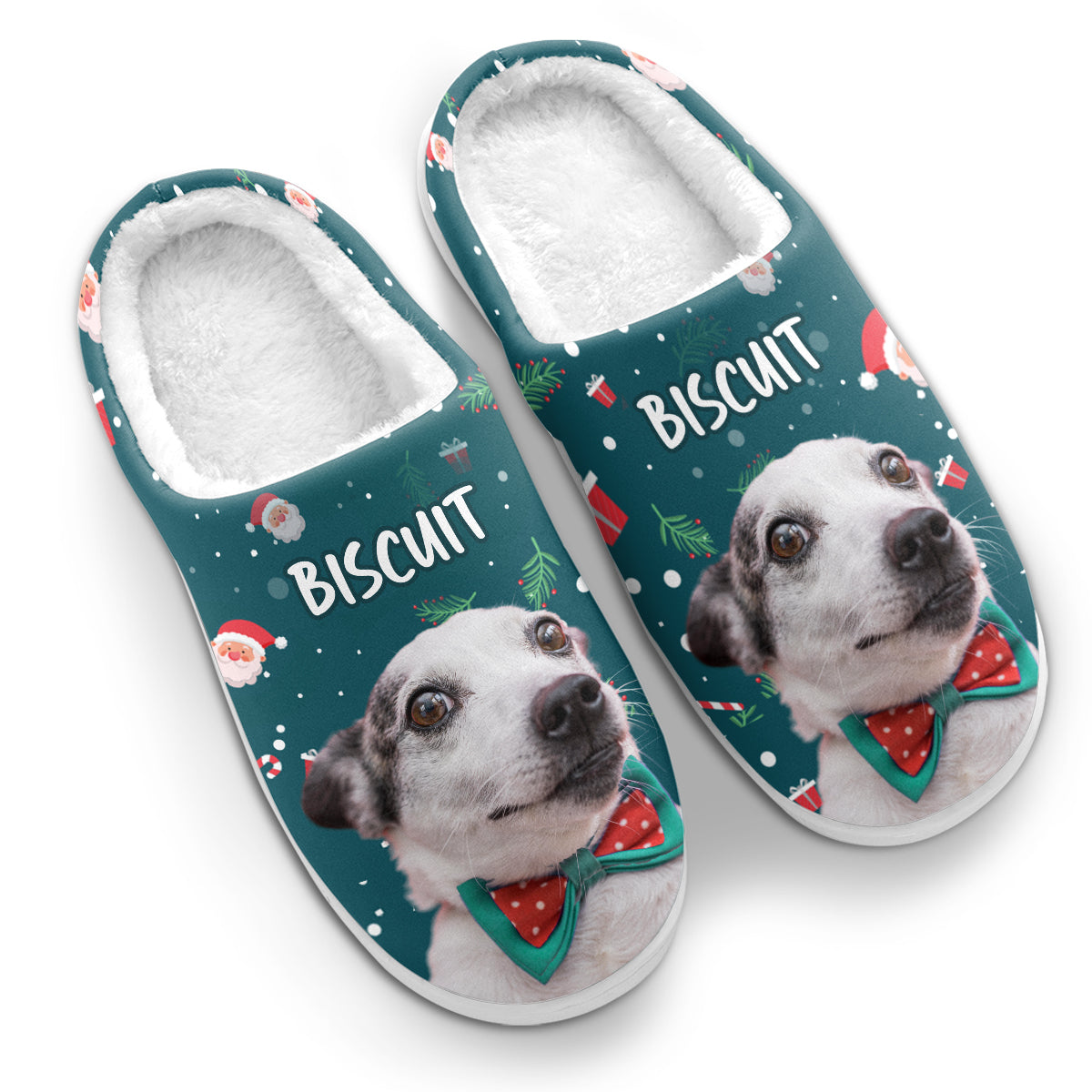 Chaussons personnalisés avec photo de votre meilleur ami - Chaussons moelleux personnalisés pour chiens et chats - Cadeau de Noël pour propriétaires et amoureux des animaux
