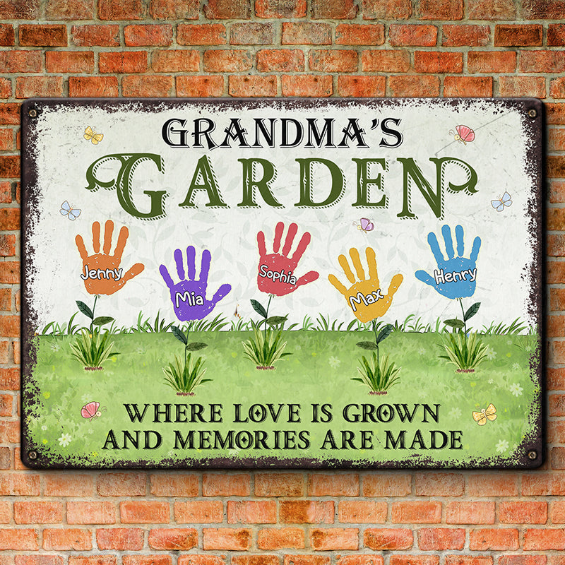 Votre amour nous donne les racines pour fleurir - Plaque en métal personnalisée pour la décoration intérieure de la famille - Cadeau de pendaison de crémaillère pour grand-mère
