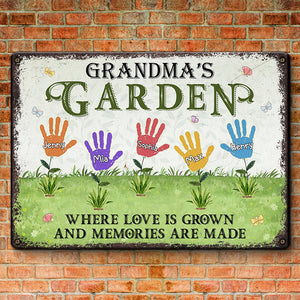 Votre amour nous donne les racines pour fleurir - Plaque en métal personnalisée pour la décoration intérieure de la famille - Cadeau de pendaison de crémaillère pour grand-mère