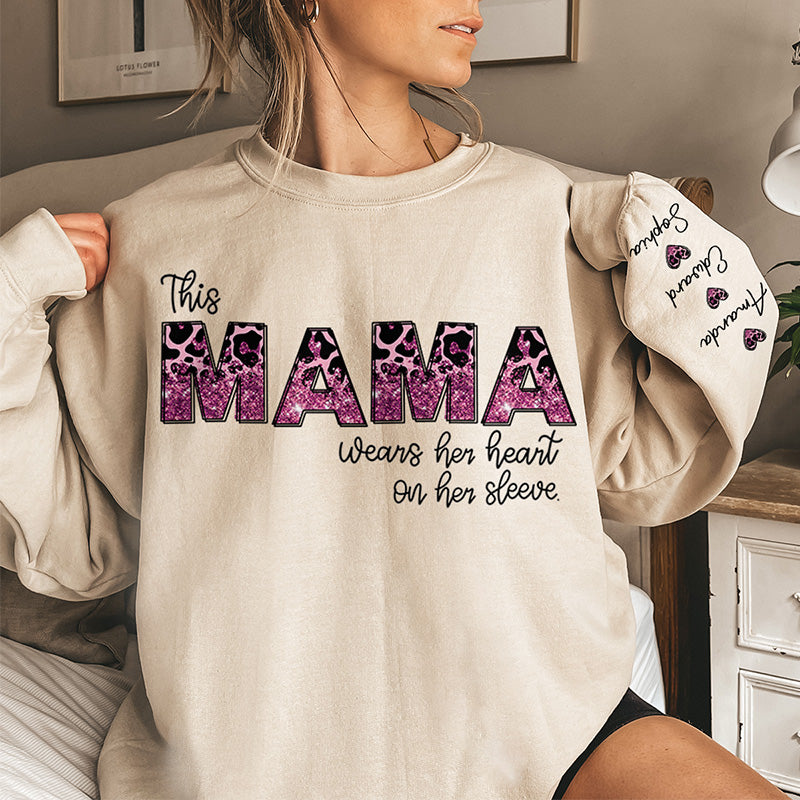 Derrière chaque grand enfant se cache une maman - Sweat-shirt unisexe personnalisé avec motif sur la manche - Cadeau pour maman, grand-mère