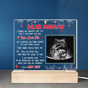 Photo personnalisée « Embrasse mon petit visage » – Lampe LED 3D rectangulaire personnalisée pour la famille – Cadeau de Noël pour la première maman